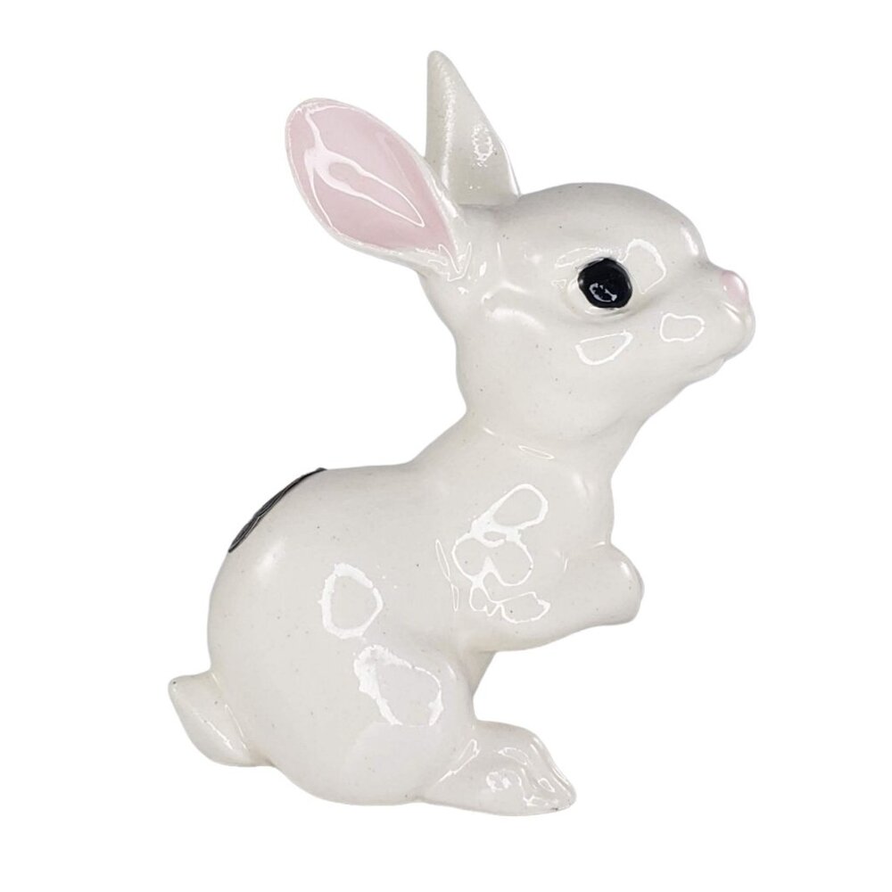 Hagen Renaker DW Baby Rabbit Facing Right White Figurine
